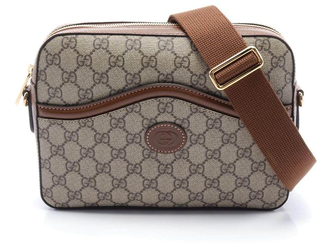 Borsa a tracolla Gucci Interlocking G GG Supreme Coated Canvas - vista 2