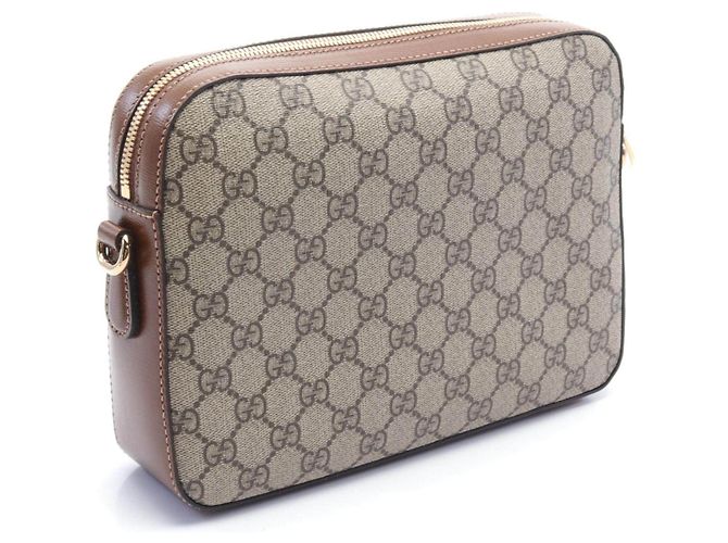 Borsa a tracolla Gucci Interlocking G GG Supreme Coated Canvas - vista 3