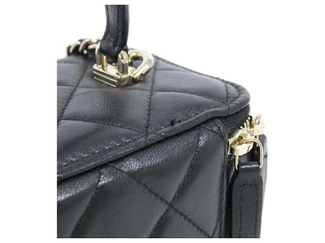 Chanel Borsa a tracolla in agnello nero AP2199 - vista 6