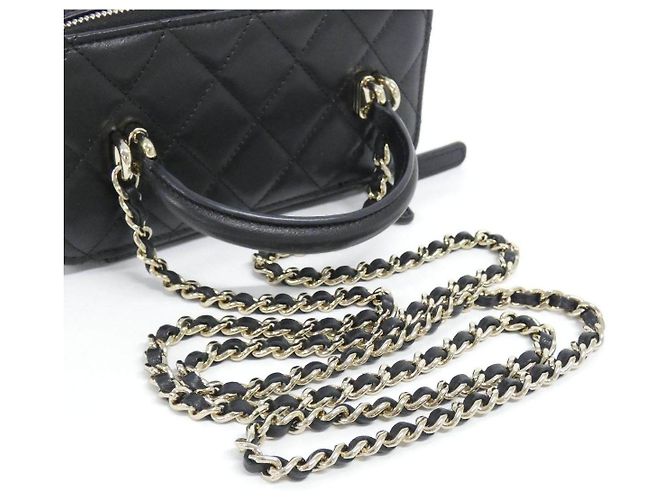 Chanel Borsa a tracolla in agnello nero AP2199 - vista 7