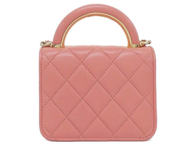 Chanel AP2845 Borsa a tracolla rosa in pelle d'agnello - vista 2