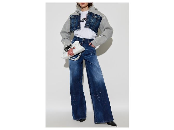Jeans bootcut Traveller Dsquared2 blu navy cotone - vista 2