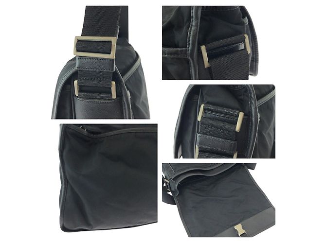 Borsa a tracolla in nylon Prada Tessuto con placca logo triangolare - vista 5