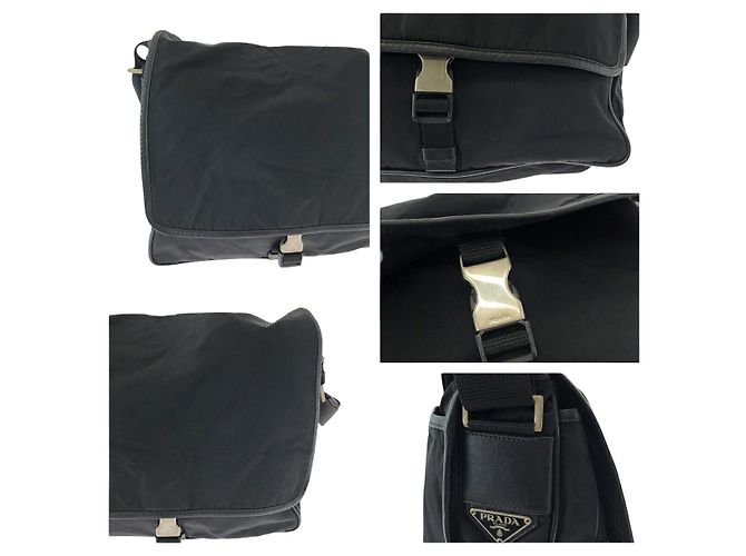 Borsa a tracolla in nylon Prada Tessuto con placca logo triangolare - vista 6