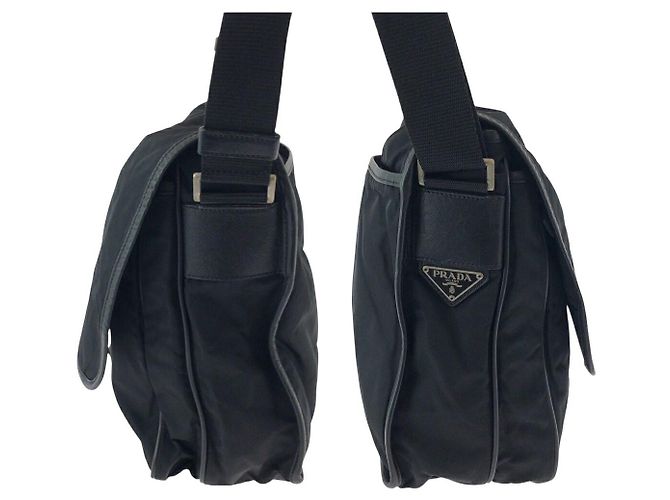 Borsa a tracolla in nylon Prada Tessuto con placca logo triangolare - vista 8