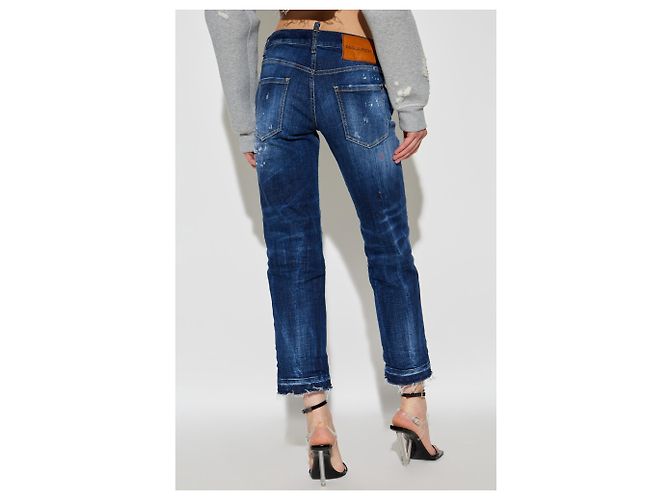 Jeans Jenna slim fit cropped Dsquared2 blu - vista 4