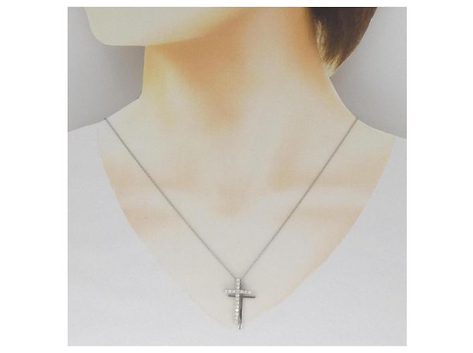 Autre Marque Collana Croce in Pt950 e Diamanti - vista 6