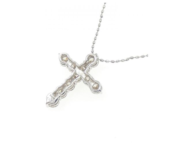 Autre Marque Collana Croce in Platino e Diamanti - vista 4