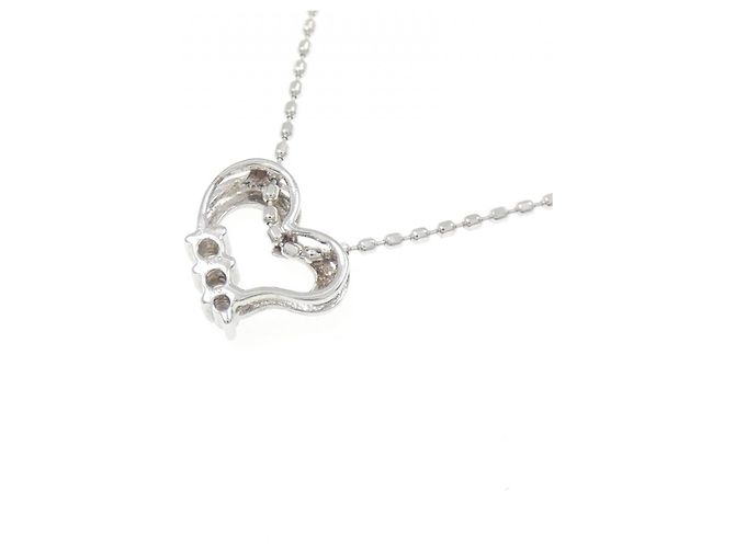 Autre Marque Collana Cuore in Diamanti e Oro Bianco K10 - vista 4
