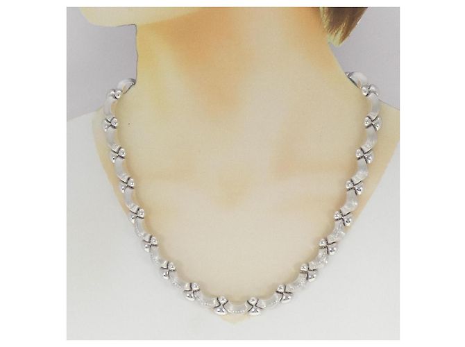 Autre Marque Nanis 750 White Gold Diamond Necklace - view 6