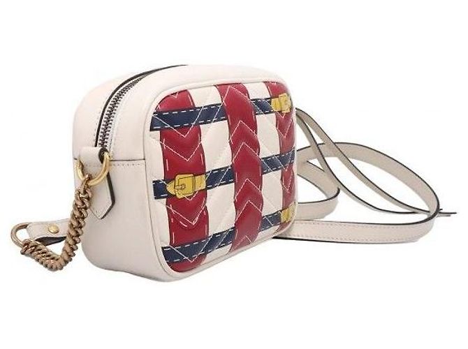 Gucci Mini borsa a tracolla Matelassé Chevron con stampa Trompe L'Oeil - vista 4