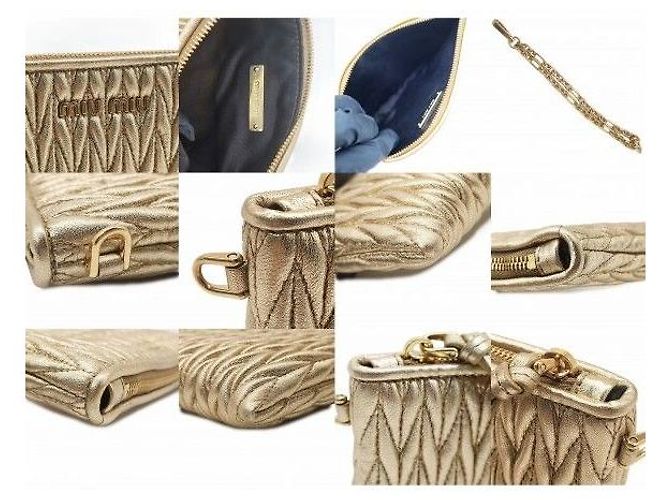 Miu Miu Clutch Matelassé Platino Gold Chain - vista 10