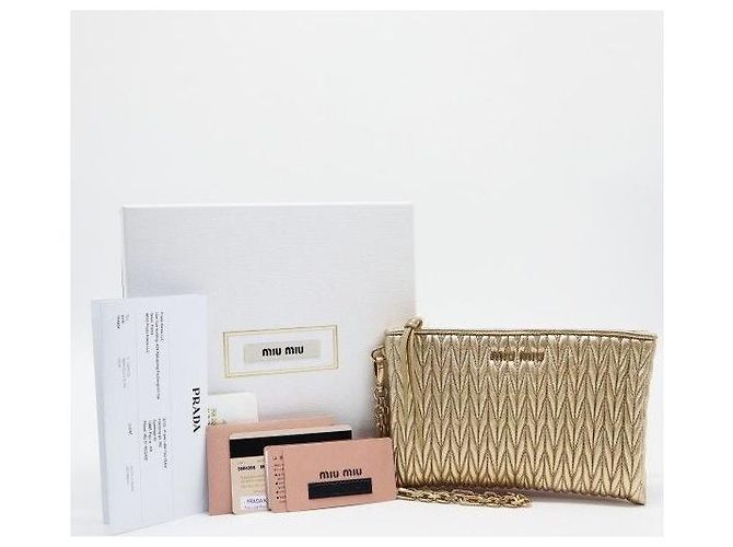 Miu Miu Clutch Matelassé Platino Gold Chain - vista 2