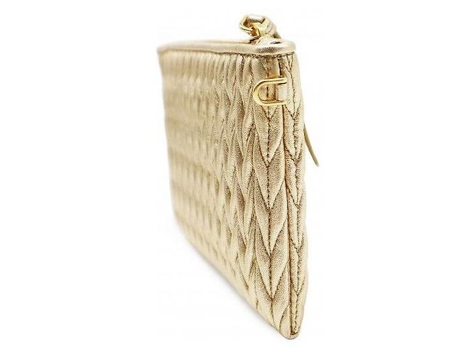 Miu Miu Clutch Matelassé Platino Gold Chain - vista 8