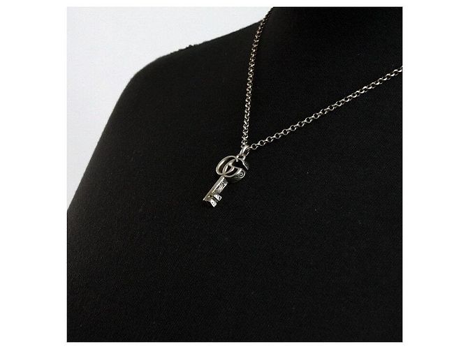 Gucci Collana con pendente a chiave GG Marmont argento - vista 3