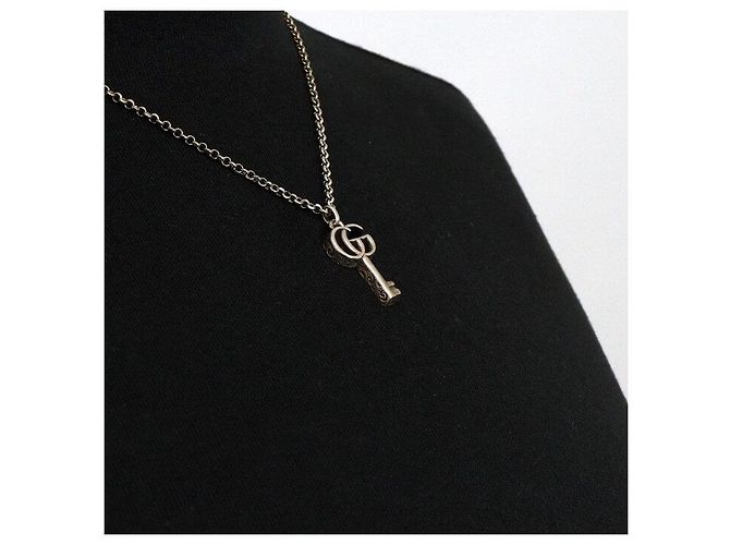 Gucci Collana con pendente a chiave GG Marmont argento - vista 4