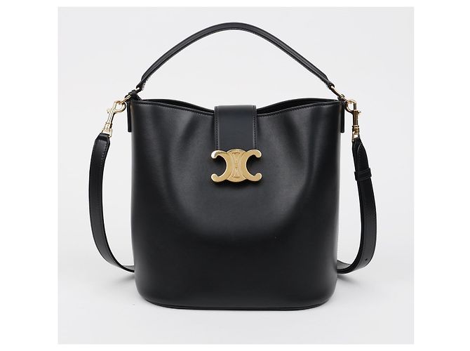 Céline Borsa Bucket Medium in vitello liscio Nero - vista 2