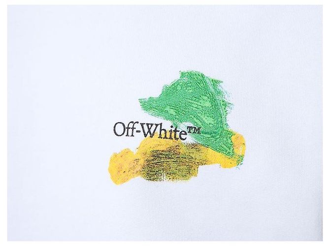 Off White Fleece-Sweatshirt mit Pinselmalerei - Ansicht 18