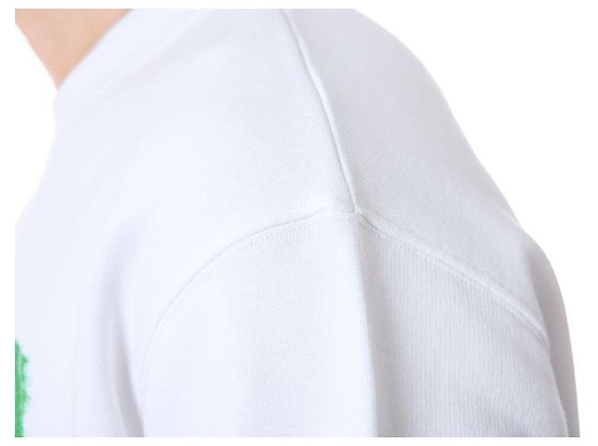 Off White Fleece-Sweatshirt mit Pinselmalerei - Ansicht 19