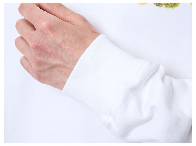 Off White Fleece-Sweatshirt mit Pinselmalerei - Ansicht 20