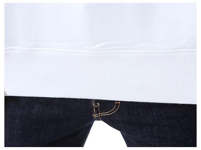 Off White Fleece-Sweatshirt mit Pinselmalerei - Ansicht 21