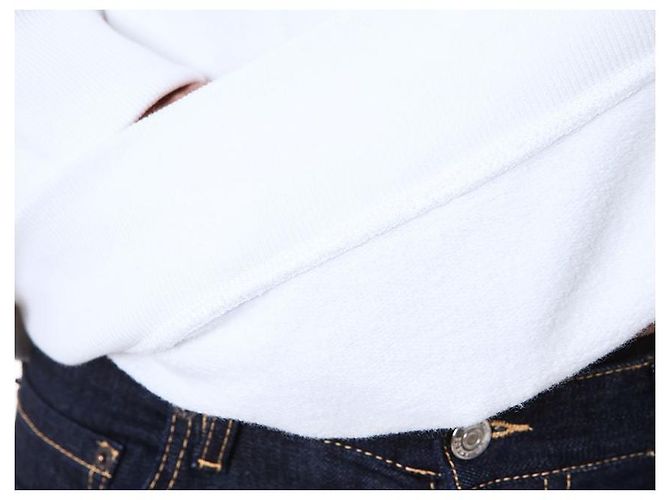 Off White Fleece-Sweatshirt mit Pinselmalerei - Ansicht 24
