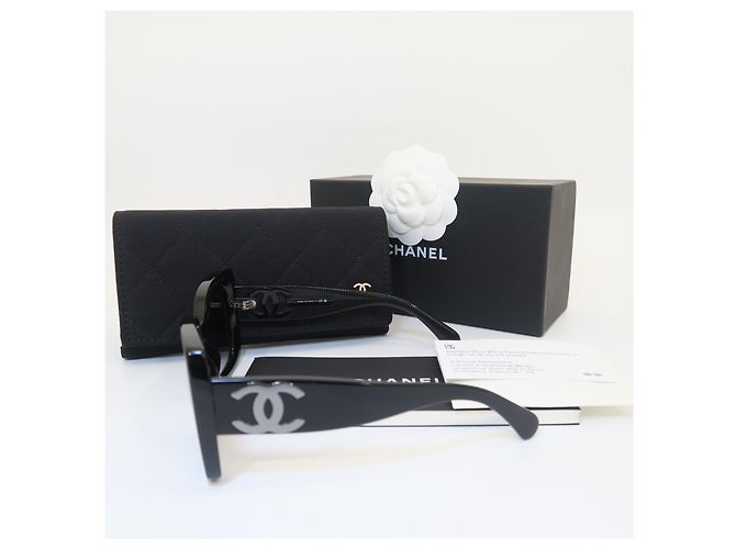 Chanel Oversized CC Logo Sonnenbrille Black Silver Level - Ansicht 2