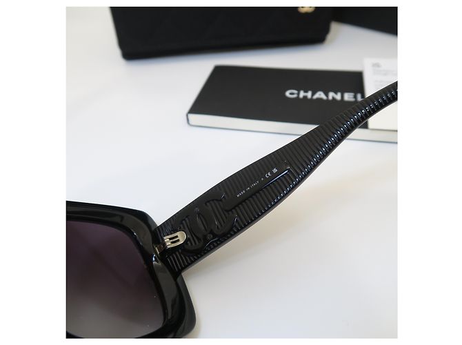 Chanel Oversized CC Logo Sonnenbrille Black Silver Level - Ansicht 7