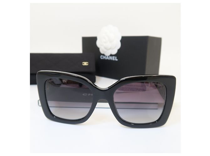 Chanel Oversized CC Logo Sonnenbrille Black Silver Level - Ansicht 8