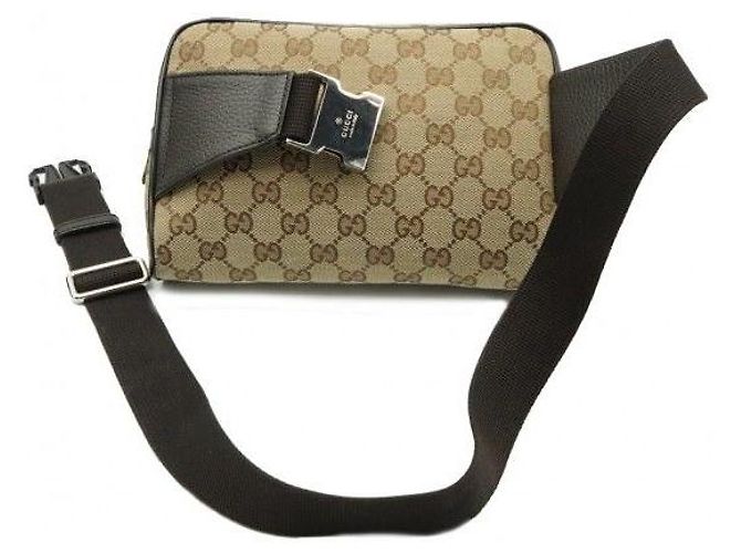 Gucci GG Supreme Gürteltasche aus braunem Canvas - Ansicht 4
