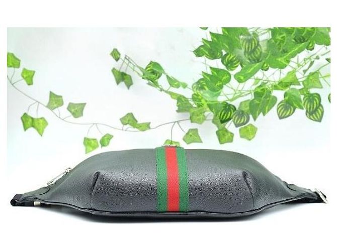Gucci Large WEB Gürteltasche aus schwarzem Leder - Ansicht 5