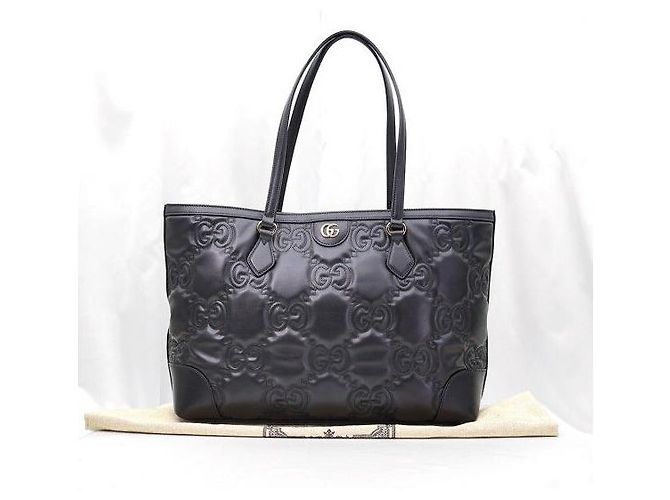 Gucci Borsa Shopper Medium GG Matelassé Nera - vista 2