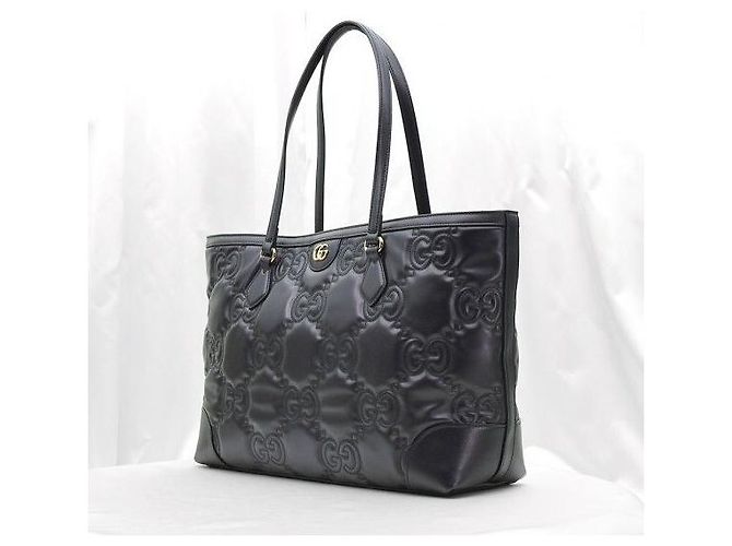 Gucci Borsa Shopper Medium GG Matelassé Nera - vista 3