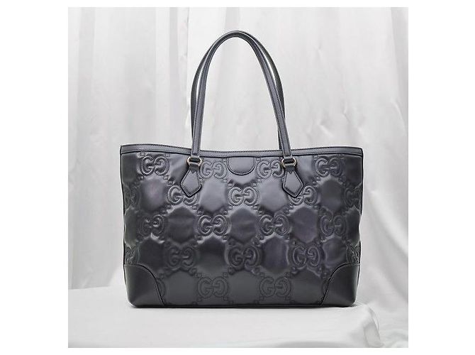 Gucci Borsa Shopper Medium GG Matelassé Nera - vista 4
