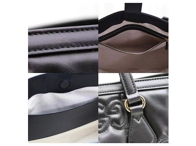 Gucci Borsa Shopper Medium GG Matelassé Nera - vista 8