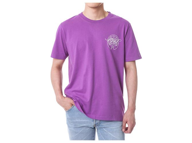 Off White T-Shirt mit kurzen Ärmeln und Handpfeil-Print - Ansicht 3