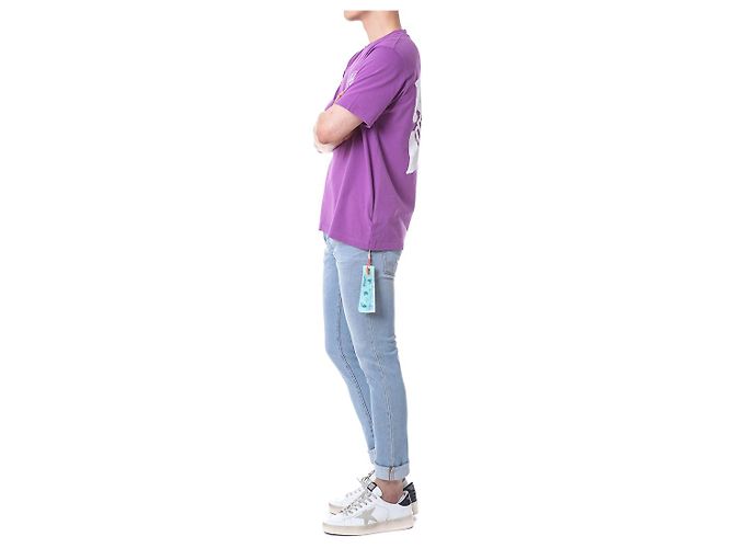 Off White T-Shirt mit kurzen Ärmeln und Handpfeil-Print - Ansicht 8