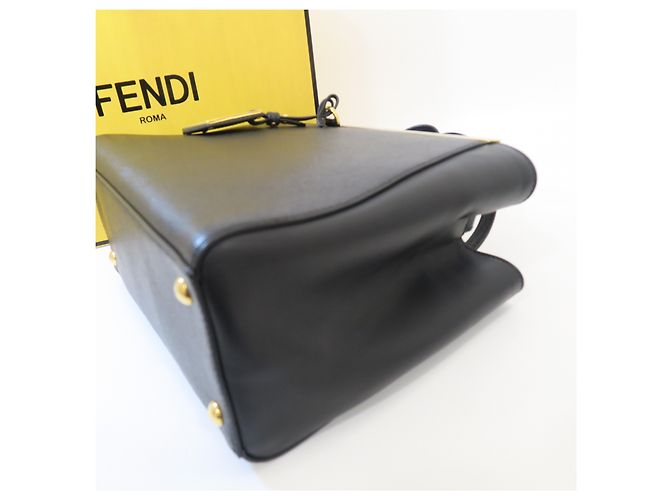 Fendi Borsa Tote e Borsa a Tracolla con Metallo Dorato Nero - vista 10
