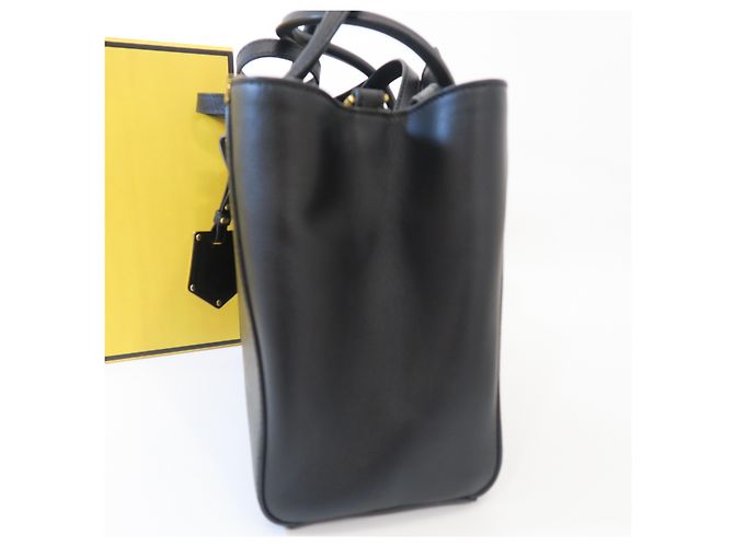 Fendi Borsa Tote e Borsa a Tracolla con Metallo Dorato Nero - vista 4