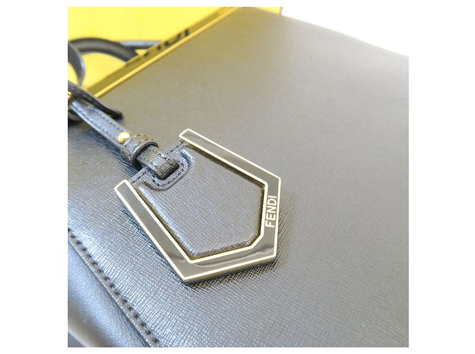 Fendi Borsa Tote e Borsa a Tracolla con Metallo Dorato Nero - vista 9