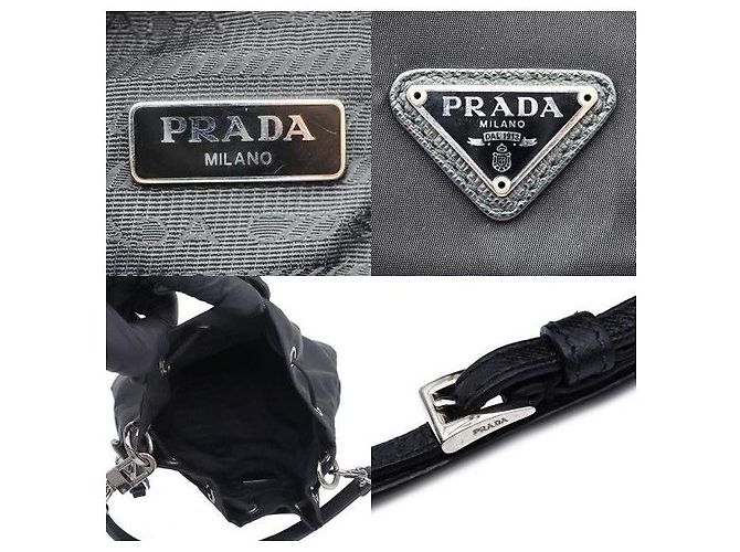 Prada Borsetta Bucket Bella in Re-Nylon Nero Pocono - vista 6