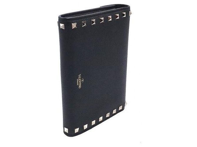 Valentino Borsa a tracolla Rockstud in vitello nero con catena - vista 3