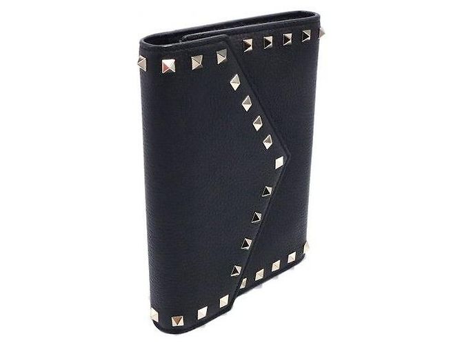 Valentino Borsa a tracolla Rockstud in vitello nero con catena - vista 4