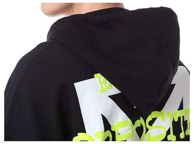 Off White Velours-Hoodie mit Schriftzug - Ansicht 12
