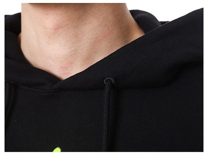Off White Velours-Hoodie mit Schriftzug - Ansicht 18
