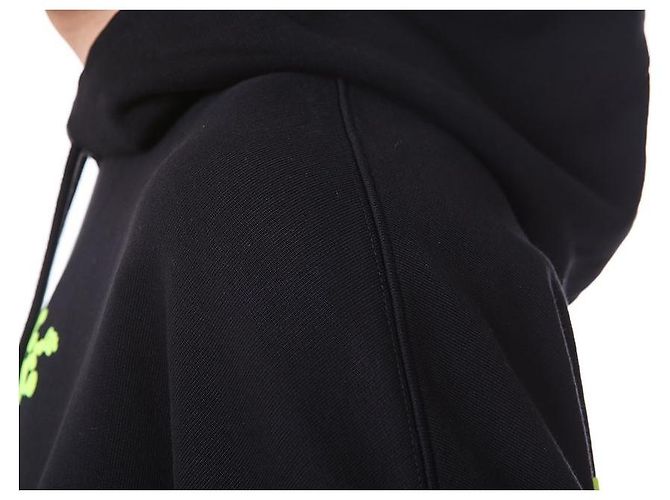 Off White Velours-Hoodie mit Schriftzug - Ansicht 22