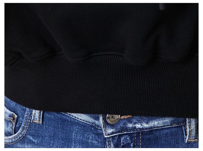 Off White Velours-Hoodie mit Schriftzug - Ansicht 26