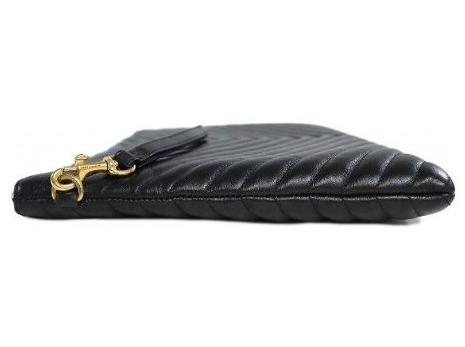 Autre Marque Clutch com alça e porta-documentos monograma matelassé preto - vista 7