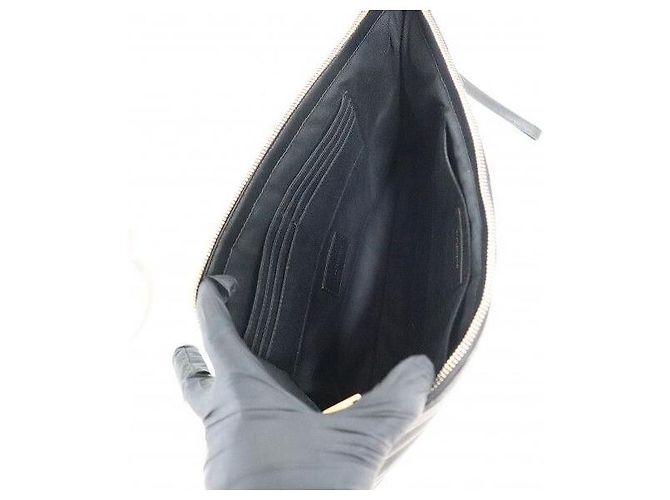 Autre Marque Clutch com alça e porta-documentos monograma matelassé preto - vista 9