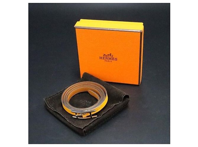 Hermès Bracciale HAPI DUBBLE TOUR in pelle con logo argento da donna - vista 2